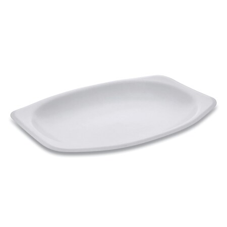 Pactiv Unlaminated Foam Dinnerware, Platter, Oval, 9 x 7, White, PK800 0TH10045000Y
